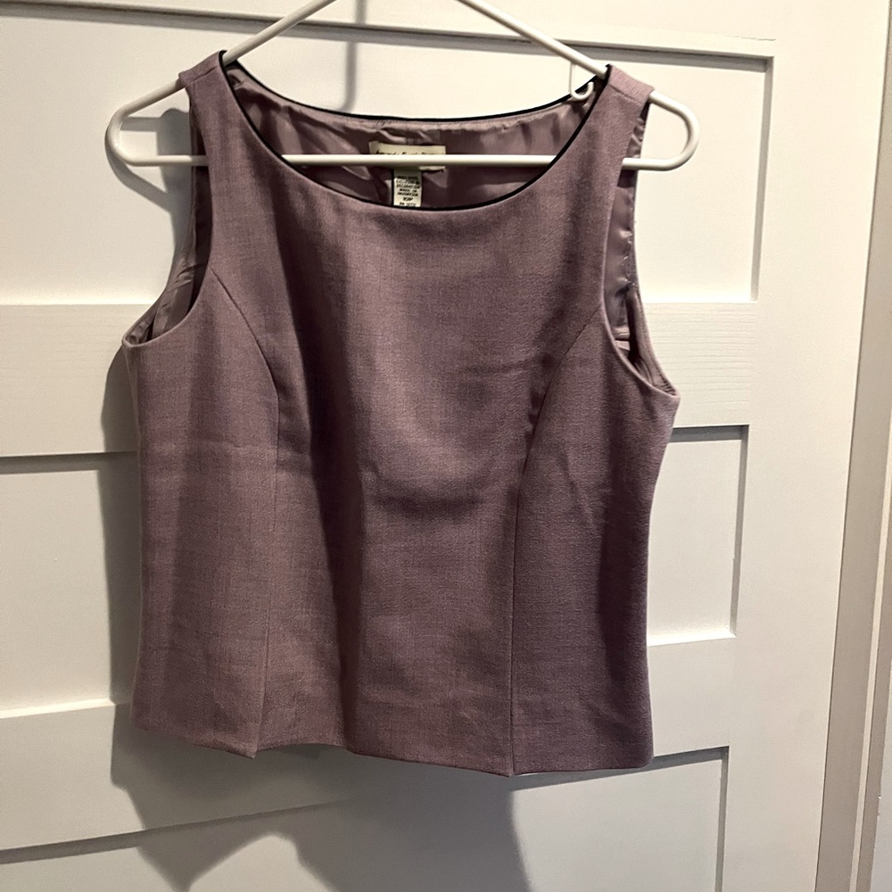 Suit sleeves top wool mix purple and gray